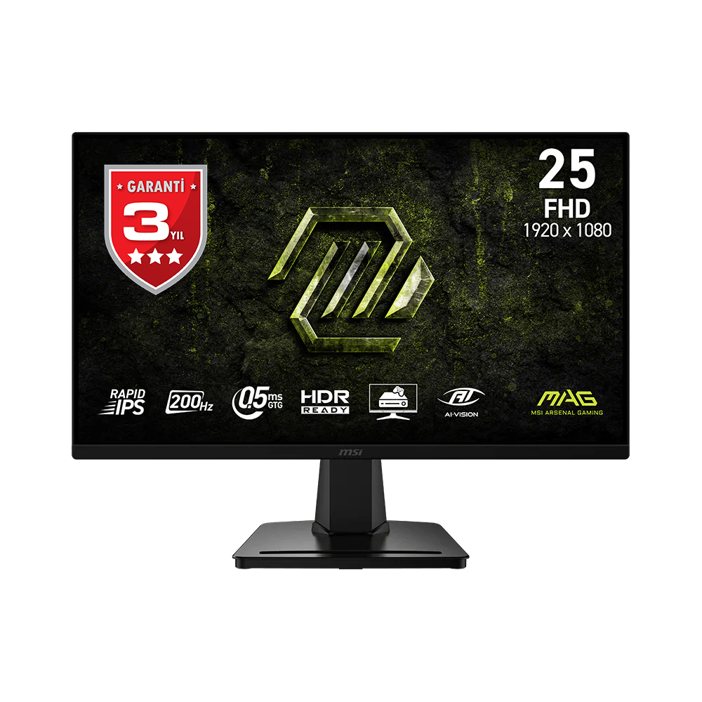 MSI MAG 256F E20 24.5″ 200Hz 0.5ms HDMI DP FreeSync Premium HDR Ready FHD Rapid IPS Gaming Monitör