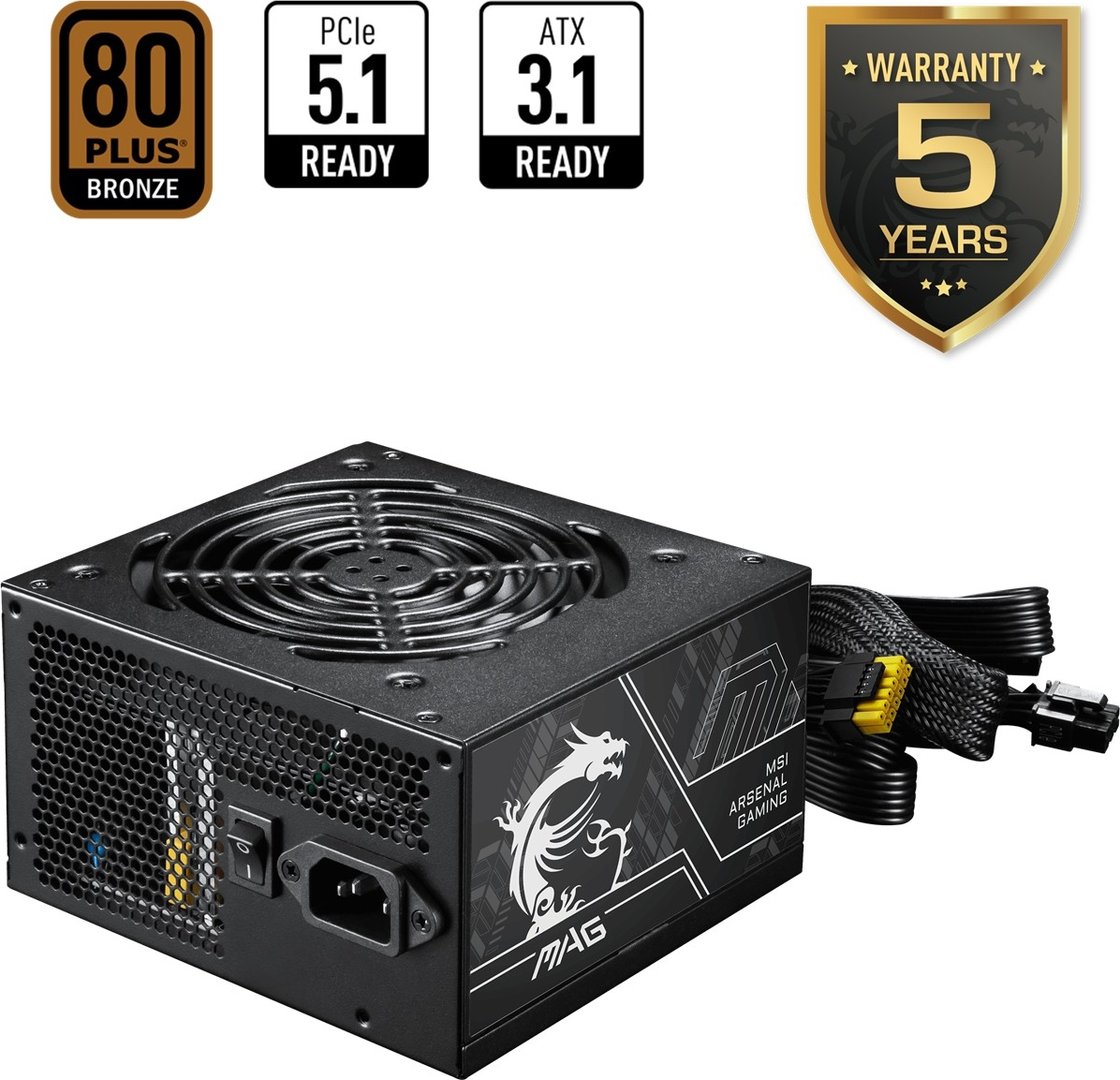 MSI MAG FORGE 151A B75 Black 4x Auto RGB Fan USB 3.2 Mid-Tower Gaming Kasa