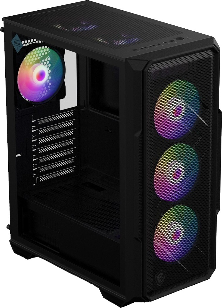 MSI MAG FORGE 151A B75 Black 4x Auto RGB Fan USB 3.2 Mid-Tower Gaming Kasa