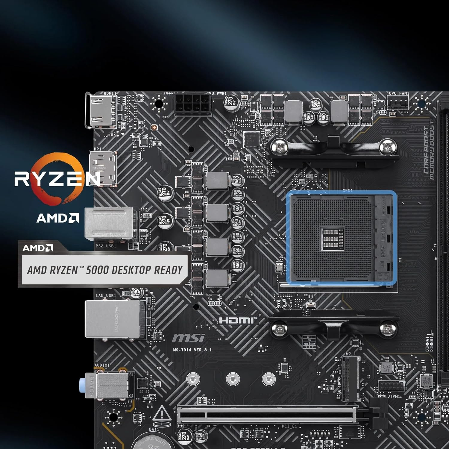 MSI Pro B550M-B AM4 DDR4 4600(OC) HDMI DP 2x M.2 Gaming Anakart