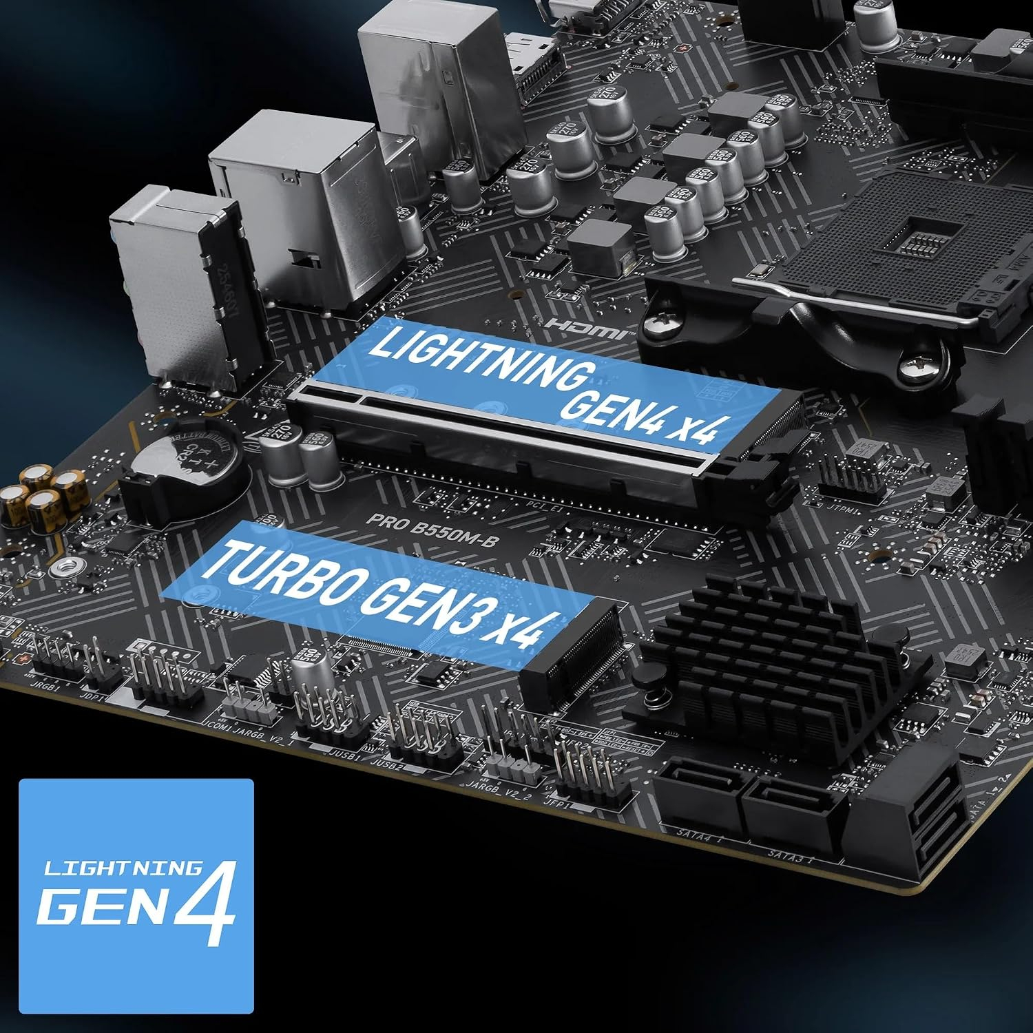 MSI Pro B550M-B AM4 DDR4 4600(OC) HDMI DP 2x M.2 Gaming Anakart