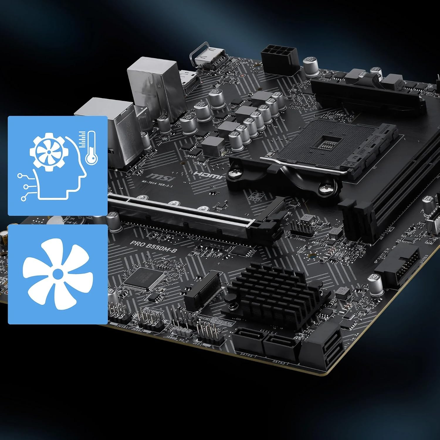 MSI Pro B550M-B AM4 DDR4 4600(OC) HDMI DP 2x M.2 Gaming Anakart