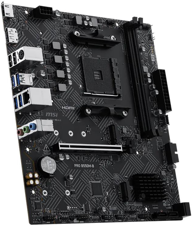 MSI Pro B550M-B AM4 DDR4 4600(OC) HDMI DP 2x M.2 Gaming Anakart