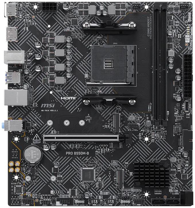MSI Pro B550M-B AM4 DDR4 4600(OC) HDMI DP 2x M.2 Gaming Anakart