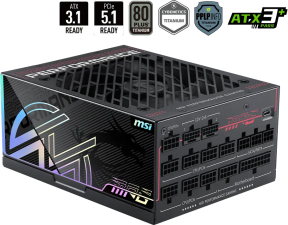 MSI MPG AI1300TS PCIE5 Siyah 1300W 80+ Titanyum Full Modüler Power Supply