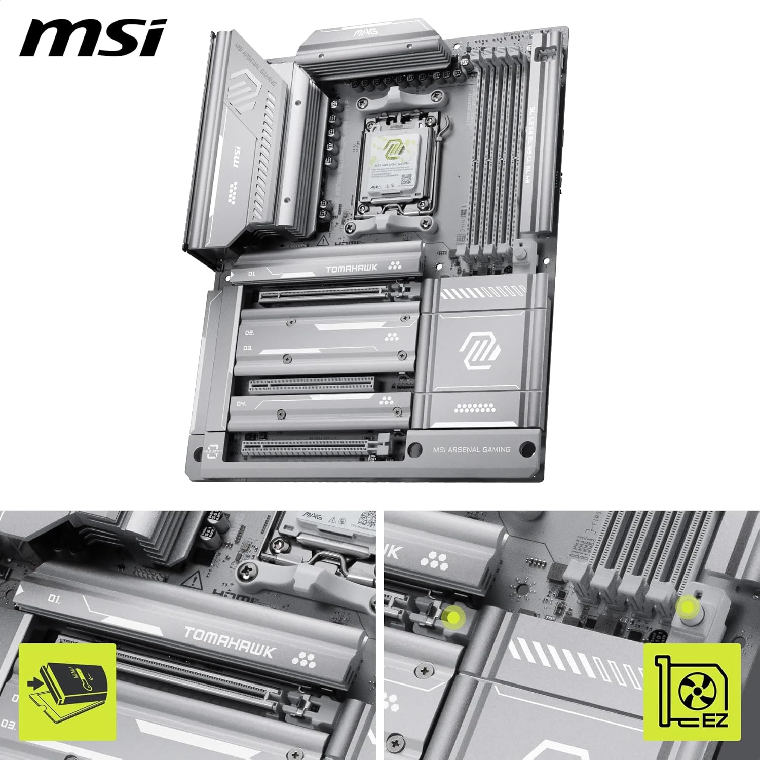 MSI MAG X870E TOMAHAWK MAX WIFI PZ AM5 DDR5 8400(OC)MHz ATX Gaming Anakart