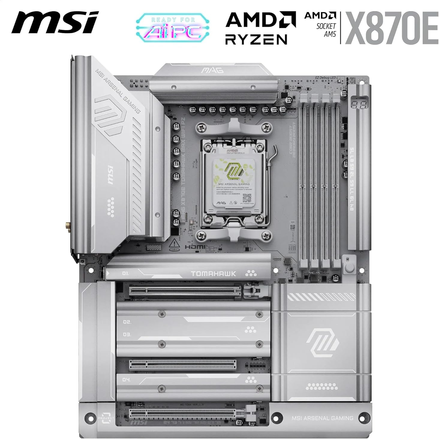 MSI MAG X870E TOMAHAWK MAX WIFI PZ AM5 DDR5 8400(OC)MHz ATX Gaming Anakart