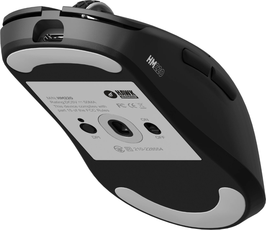 Hawk Gaming HM220 1K Hz 12000 DPI Tri-Mode Kablosuz/Bluetooth Siyah Gaming Mouse