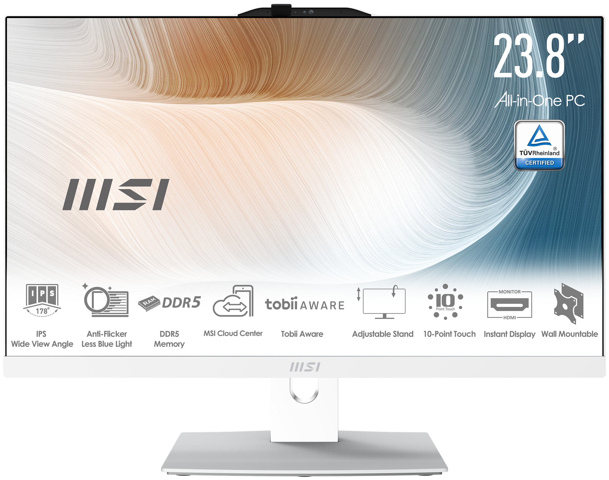 MSI Modern AM242P 1M-1224EU Intel Core 5 120U 8GB DDR5 512GB SSD 23.8″ FHD W11P Beyaz All-in-One PC