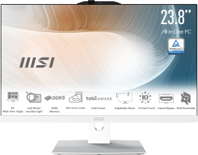 MSI Modern AM242P 1M-1224EU Intel Core 5 120U 8GB DDR5 512GB SSD 23.8″ FHD W11P Beyaz All-in-One PC