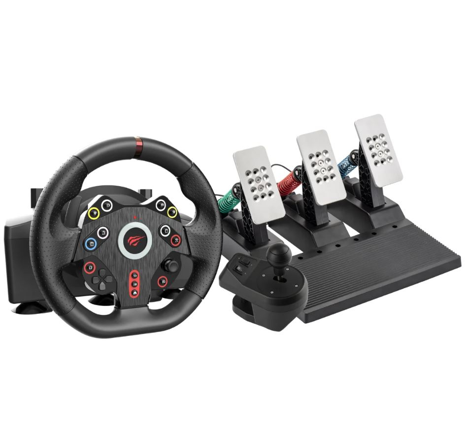 Havit Gamenote RW001 270° Titreşimli 3 Pedallı Vitesli PC, PS4 ve Xbox Uyumlu Gaming Direksiyon Seti