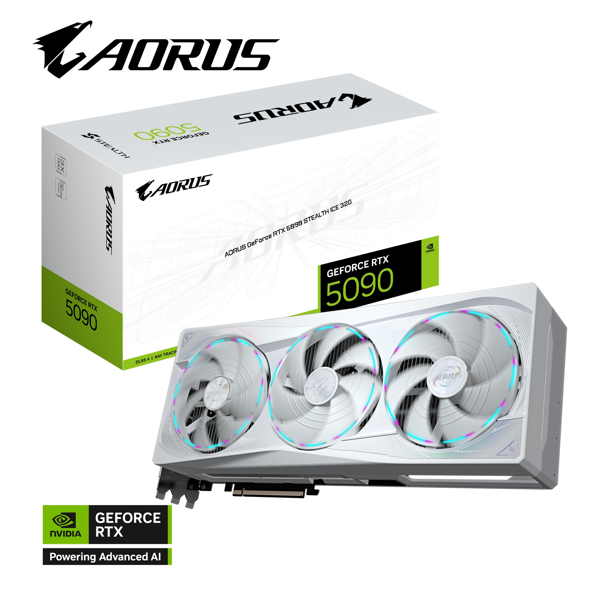 Gigabyte AORUS GeForce RTX 5090 STEALTH ICE GV-N5090AORUSST ICE-32GD GDDR7 32G 512Bit Gaming (Oyuncu) Ekran Kartı