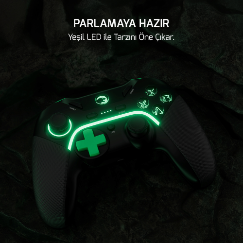 GamePower Vitrus Hall Effect Joystickli Kablosuz Siyah Gamepad (2.4G/Bluetooth) (PC Uyumlu)