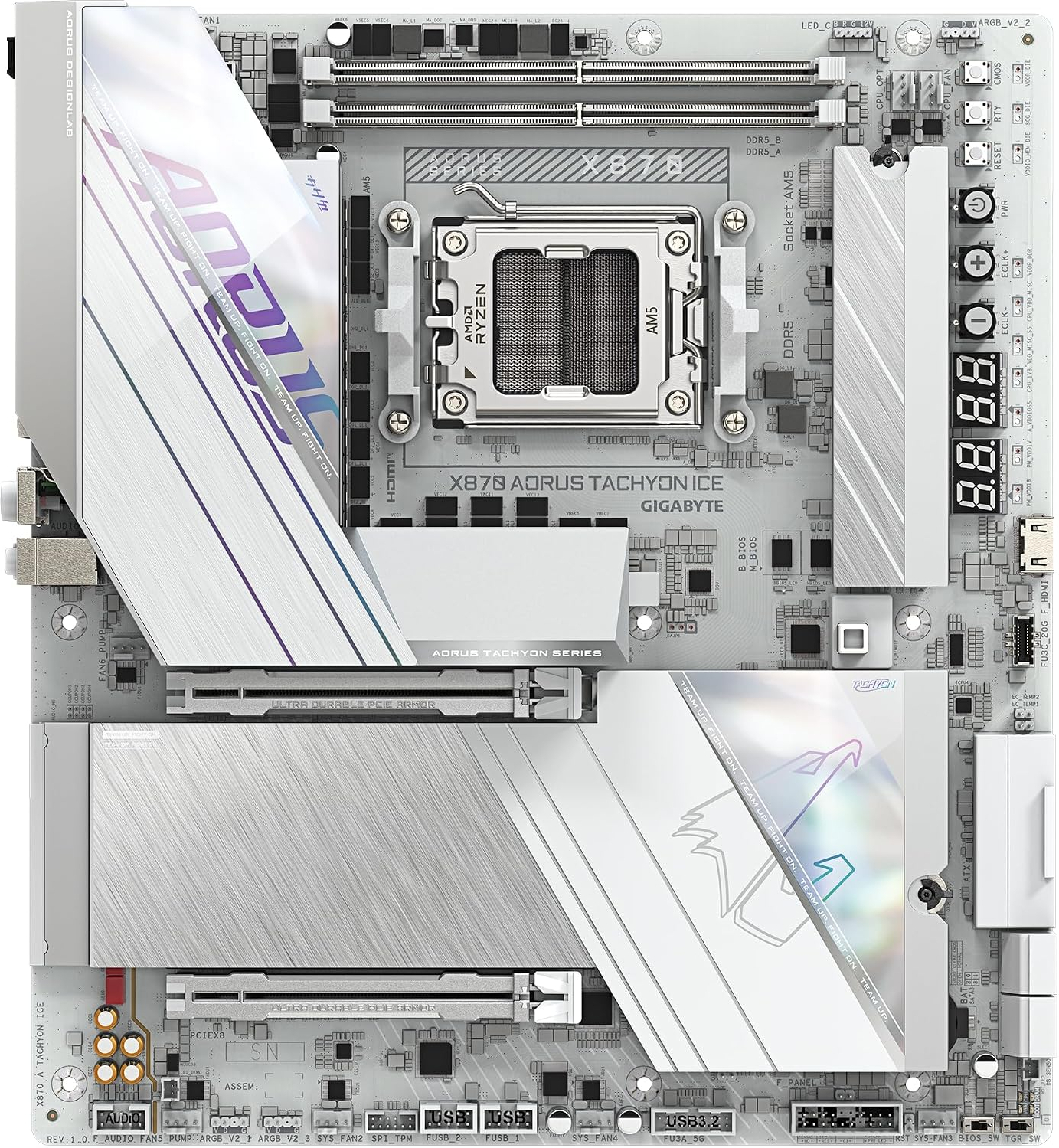 Gigabyte X870 A Tachyon Ice AMD AM5 E-ATX Gaming (Oyuncu) Anakart