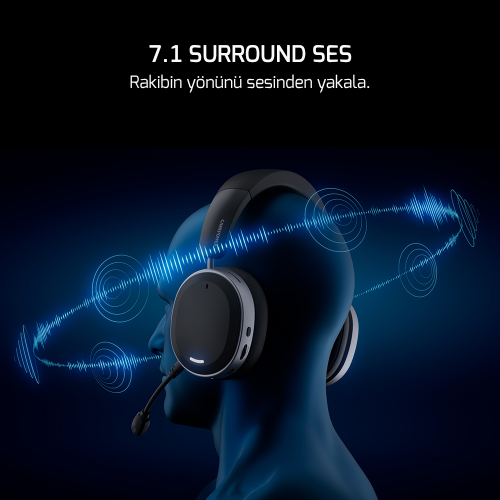 GamePower Ultima Wireless 7.1 Surround 2000 mAh Siyah Gaming (Oyuncu) Kulaklık