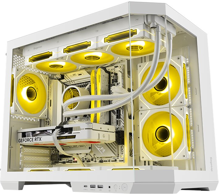 SEGOTEP Lumi 3T Beyaz 750W 80+ Bronze Midi Tower Kasa (6xARGB Fan)