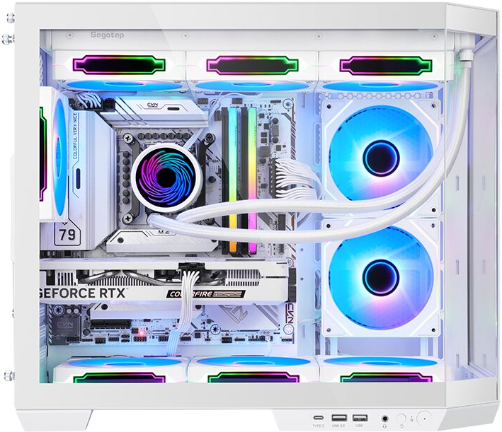 SEGOTEP Lumi 3T Beyaz 750W 80+ Bronze Midi Tower Kasa (6xARGB Fan)