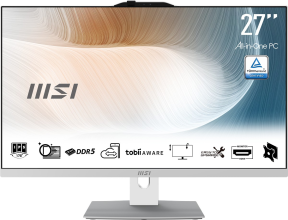 MSI MODERN AM272P 1M-1294XEU CORE 5 120U 16GB 512GB SSD 27.0″ FHD FREEDOS BEYAZ ALL IN ONE PC