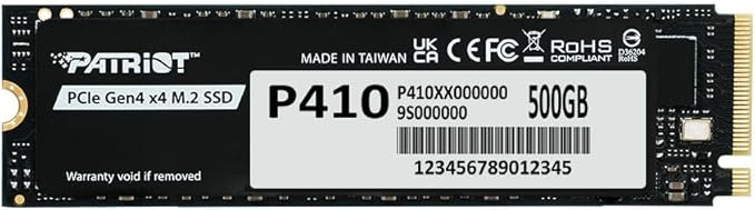 Patriot P410 500GB 5000/2300MB/s PCIe Gen4 x4 NVMe 1.4 M.2 SSD Disk