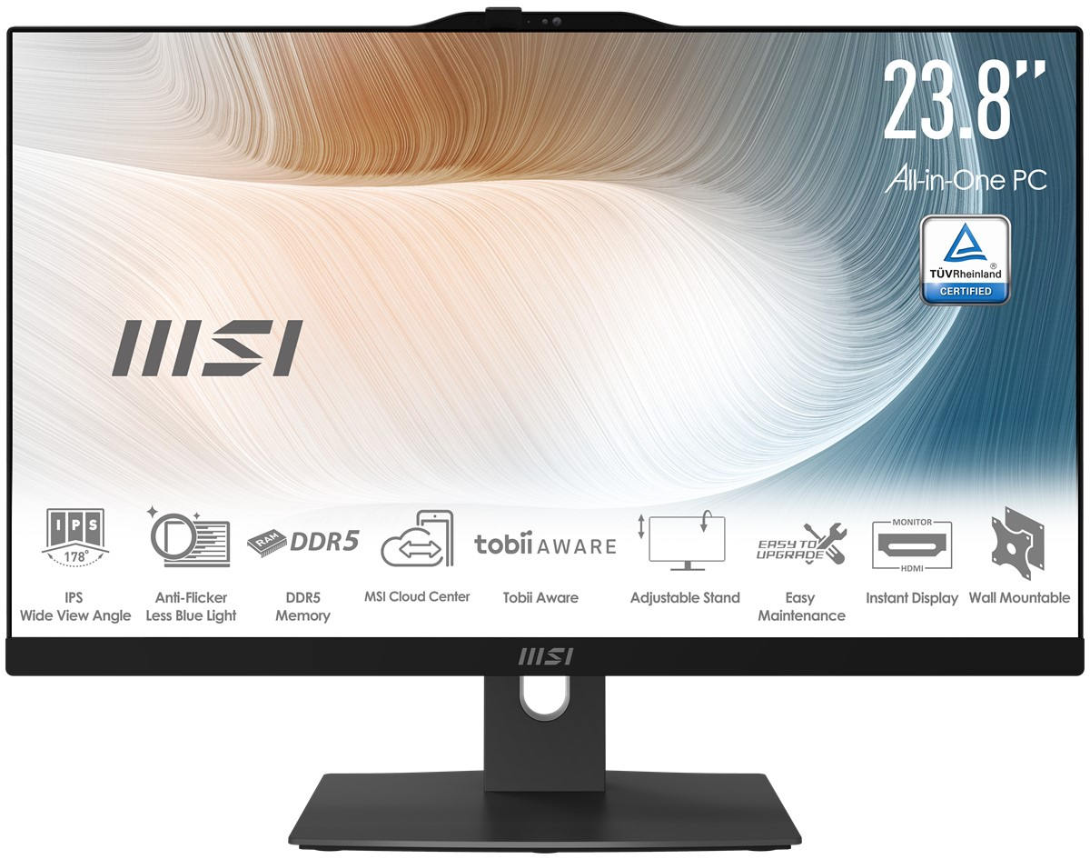 MSI MODERN AM242P 1M-2014XTR CORE 5 120U 16GB 500GB SSD 23.8″ FHD FREEDOS SIYAH ALL IN ONE PC