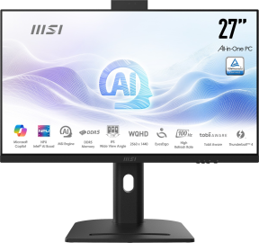 MSI MODERN AM273Q AI 1UM-421EU CORE ULTRA 5 125H 16GB 512GB SSD 27.0″ WQHD FREEDOS SIYAH ALL IN ONE PC