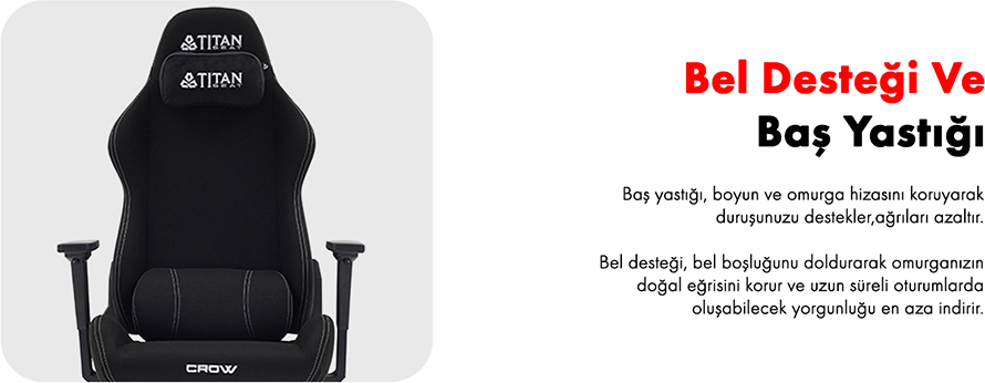 Titanseat Crow Sable Kumaş Oyuncu Koltuğu