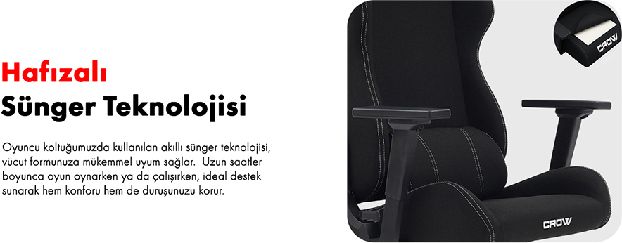 Titanseat Crow Sable Kumaş Oyuncu Koltuğu