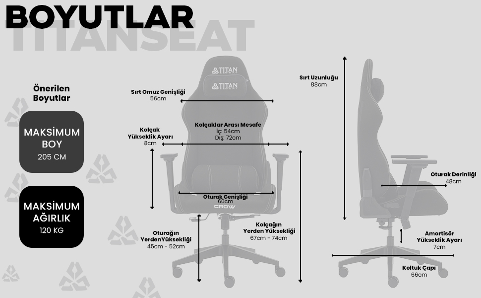 Titanseat Crow Sable Kumaş Oyuncu Koltuğu