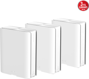 ASUS ZenWiFi BQ16 BE25000 Dört Bantlı Wi-Fi 7 Mesh Sistemi (Beyaz, Üçlü Paket)