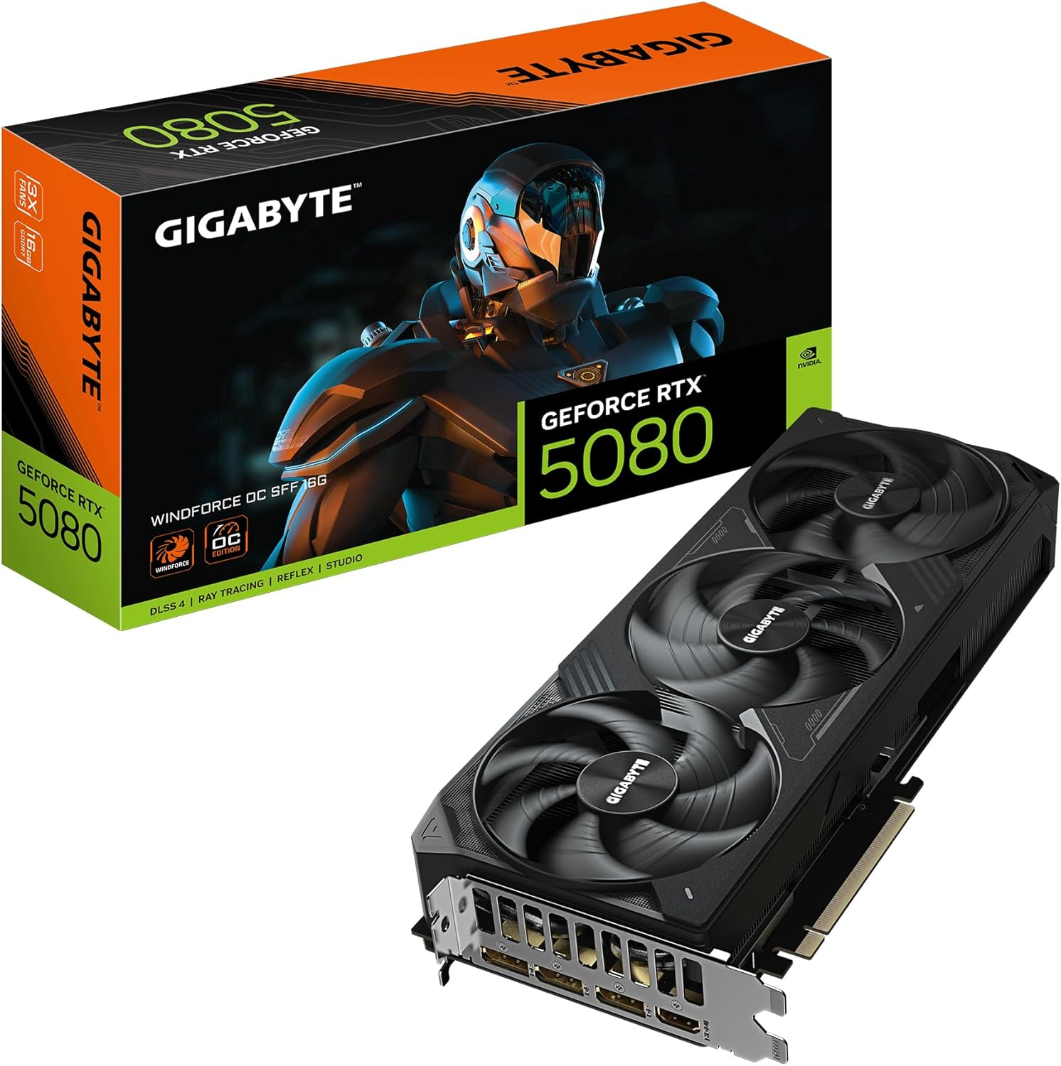 Gigabyte GeForce RTX 5080 WINDFORCE SFF 16G GV-N5080WF3-16GD 256bit GDDR7 Gaming (Oyuncu) Ekran Kartı