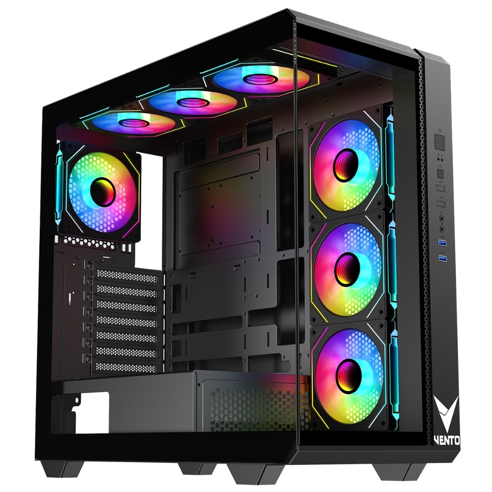 VENTO FSP VG4302FA 1000W Gen5 ATX3.1 80+ Gold 4x120mm ARGB Fan Temperli Cam USB 3.0 Mesh ATX Gaming (Oyuncu) Kasa