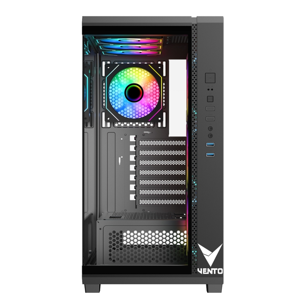 VENTO FSP VG4302FA 1000W Gen5 ATX3.1 80+ Gold 4x120mm ARGB Fan Temperli Cam USB 3.0 Mesh ATX Gaming (Oyuncu) Kasa