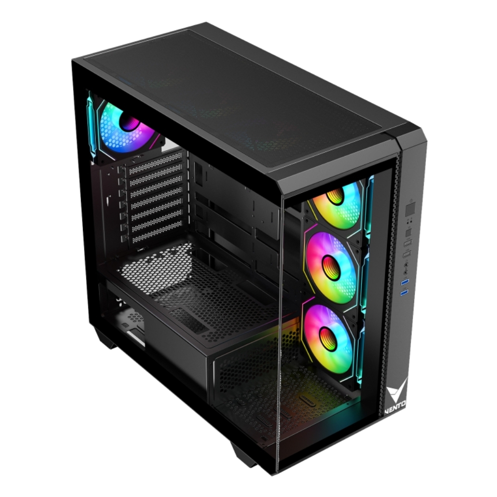 VENTO FSP VG4302FA 1000W Gen5 ATX3.1 80+ Gold 4x120mm ARGB Fan Temperli Cam USB 3.0 Mesh ATX Gaming (Oyuncu) Kasa