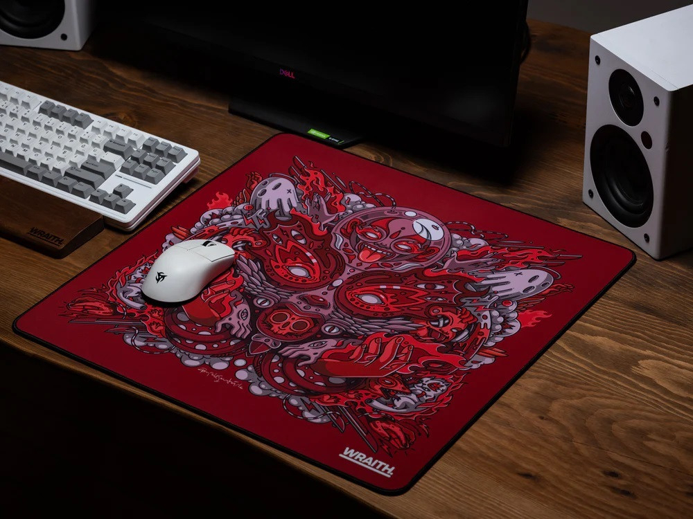 Wraith Spirit of Aim PRO Fire Red Speed Mousepad 50x50