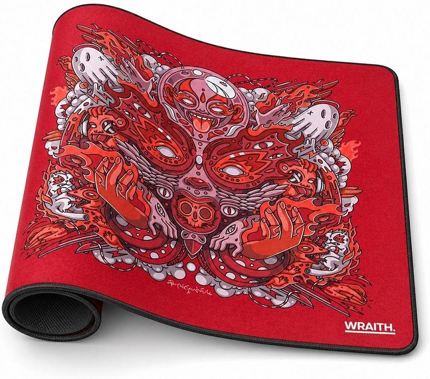 Wraith Spirit of Aim PRO Fire Red Speed Mousepad 50x50