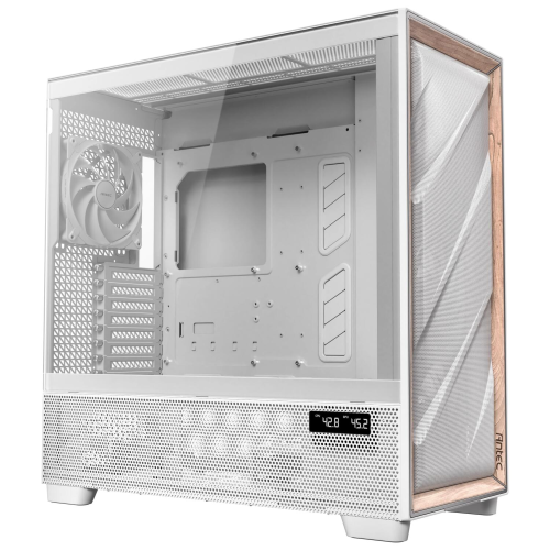 Antec FLUX PRO 6x PWM Fan Temperli Cam USB Type-C Ahşap Detaylı Beyaz Full Tower Gaming (Oyuncu) Kasa