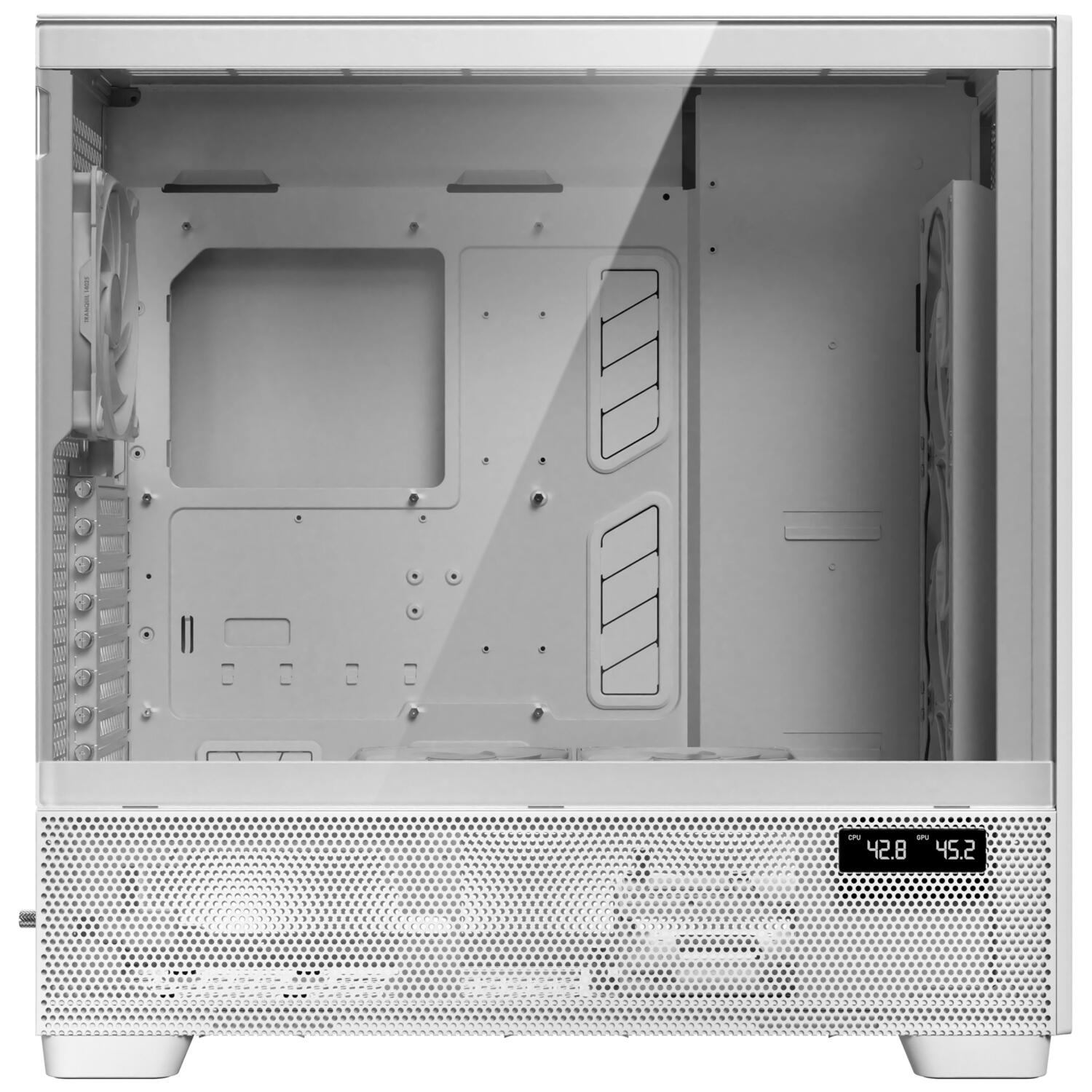 Antec FLUX PRO 6x PWM Fan Temperli Cam USB Type-C Ahşap Detaylı Beyaz Full Tower Gaming (Oyuncu) Kasa