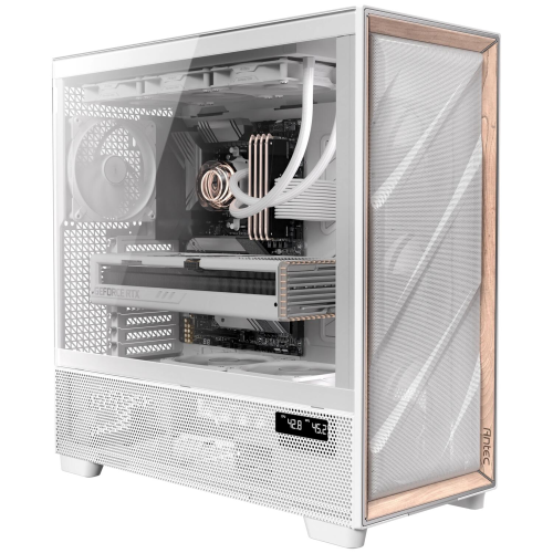 Antec FLUX PRO 6x PWM Fan Temperli Cam USB Type-C Ahşap Detaylı Beyaz Full Tower Gaming (Oyuncu) Kasa