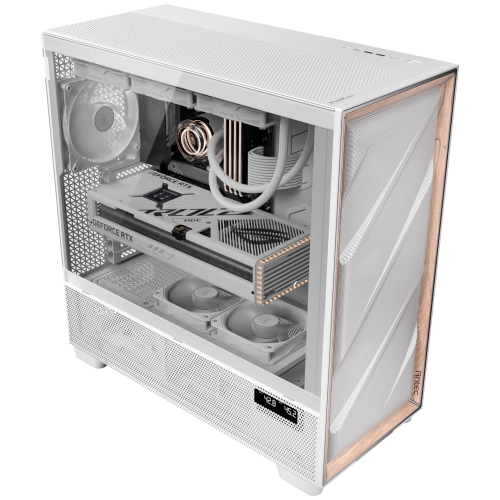 Antec FLUX PRO 6x PWM Fan Temperli Cam USB Type-C Ahşap Detaylı Beyaz Full Tower Gaming (Oyuncu) Kasa