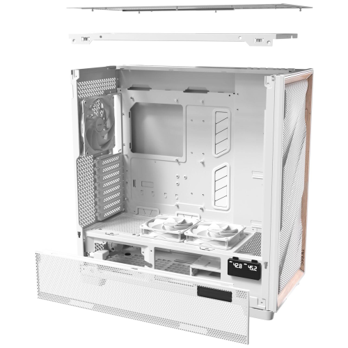 Antec FLUX PRO 6x PWM Fan Temperli Cam USB Type-C Ahşap Detaylı Beyaz Full Tower Gaming (Oyuncu) Kasa