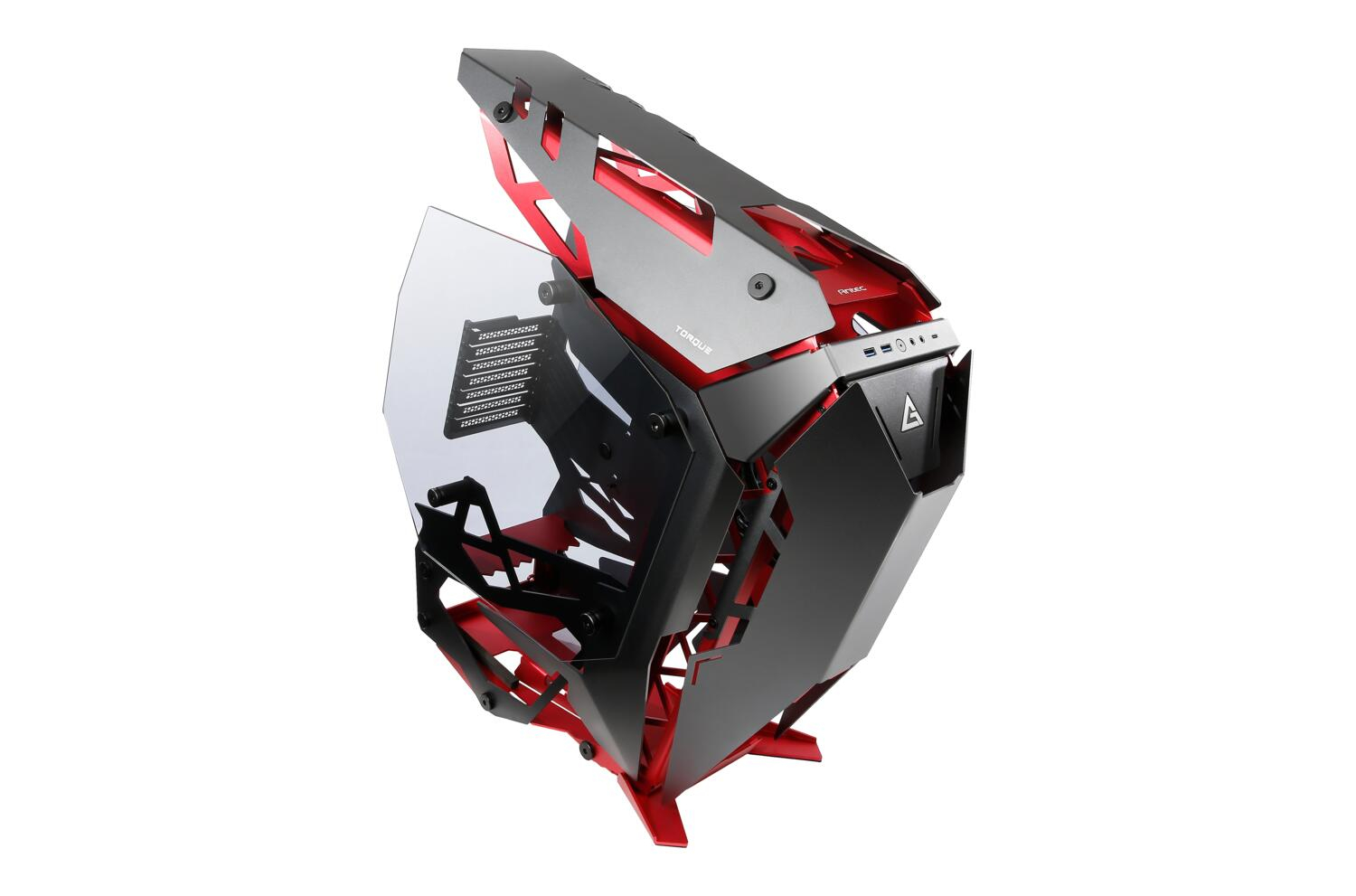 Antec Torque Temperli Cam USB Type-C E-ATX Kırmızı/Gri Mid Tower Open-Air Gaming (Oyuncu) Kasa