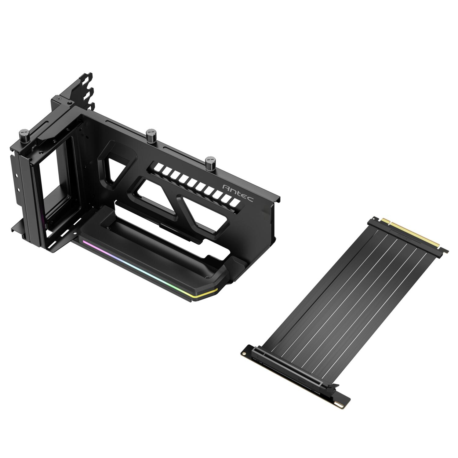 Antec SHIFT ARGB PCIe 5.0 x16 190mm Siyah Dikey Ekran Kartı Montaj Kiti ve Riser Kablo