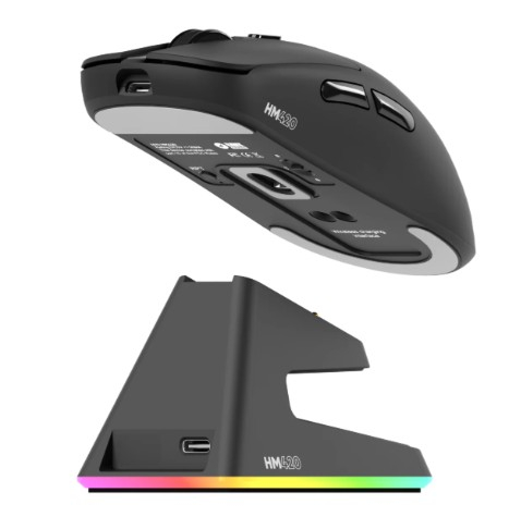 Hawk Gaming HM420S 4K Hz 26000 DPI Tri-Mode Kablosuz/Bluetooth Şarj Standlı Siyah Gaming Mouse