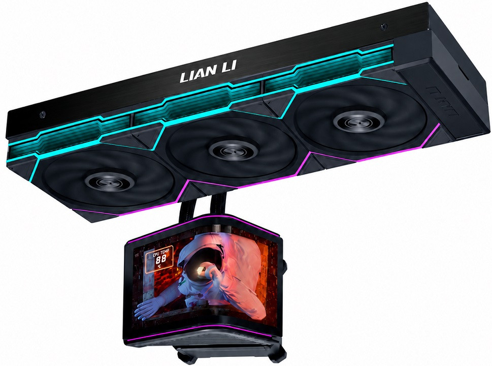 Lian Li HydroShift II OLED Curved 360P28 360mm Siyah Sıvı Soğutucu 