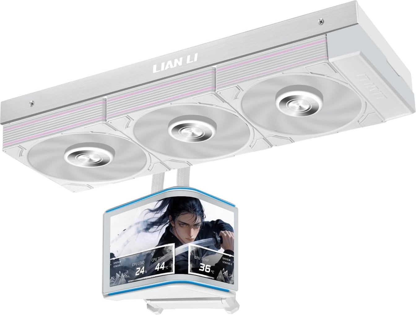 Lian Li HydroShift II OLED Curved 360P28 360mm Beyaz Sıvı Soğutucu 