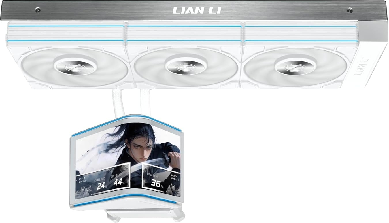 Lian Li HydroShift II OLED Curved 360P28 360mm Beyaz Sıvı Soğutucu 
