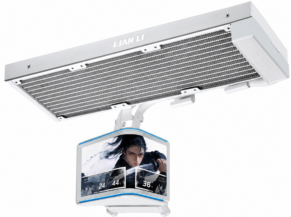Lian Li HydroShift II OLED Curved 360P28 360mm Beyaz Sıvı Soğutucu 