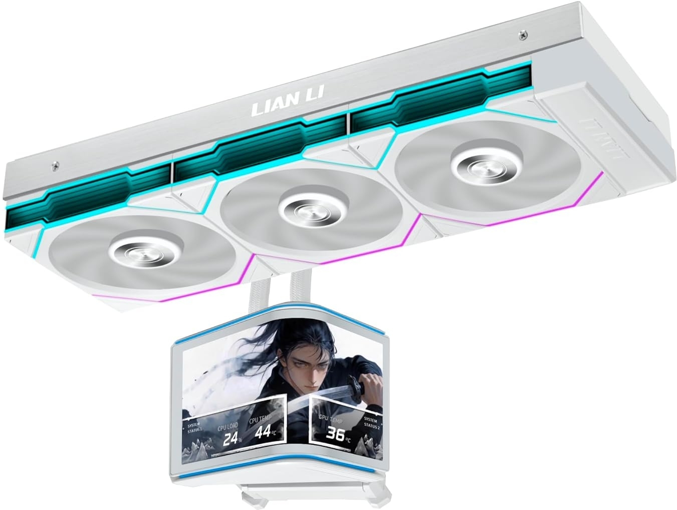Lian Li HydroShift II OLED Curved 360TL 360mm Beyaz Sıvı Soğutucu