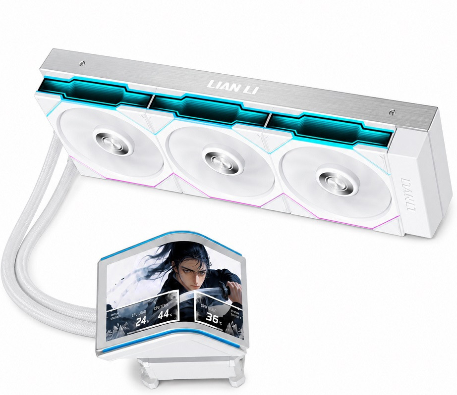 Lian Li HydroShift II OLED Curved 360TL 360mm Beyaz Sıvı Soğutucu