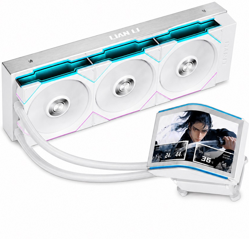 Lian Li HydroShift II OLED Curved 360TL 360mm Beyaz Sıvı Soğutucu